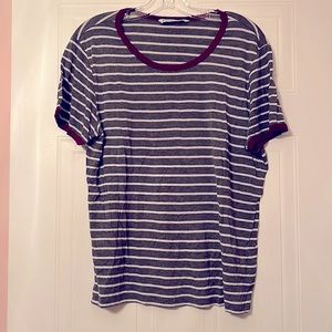 Grey and White Strip Top